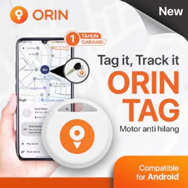 ORIN TAG Mini Android - GPS Tracker Motor Anti Maling Lokasi Portable Google Find Hub JPS Tanpa Sim Card